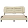 vidaXL Bedframe met LED zonder matras "Hvar" 160x200 cm stof cr&egrave;me
