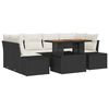 vidaXL Tuinbankenset 7 st Zwart poly rattan