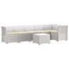vidaXL 6-Zits Tuin Sofa met Kussens Rattan Look PP Wit
