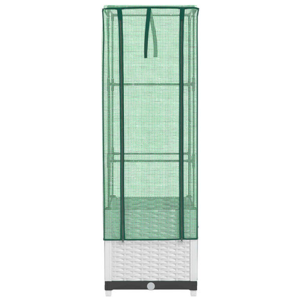 vidaXL Plantenbak verhoogd met kashoes 40x40x139 cm rattanlook