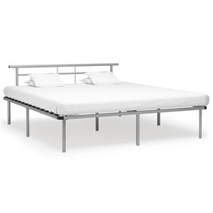 vidaXL Bedframe metaal grijs 200x200 cm