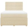 vidaXL Boxspring met matras stof cr&egrave;mekleurig 160x200 cm