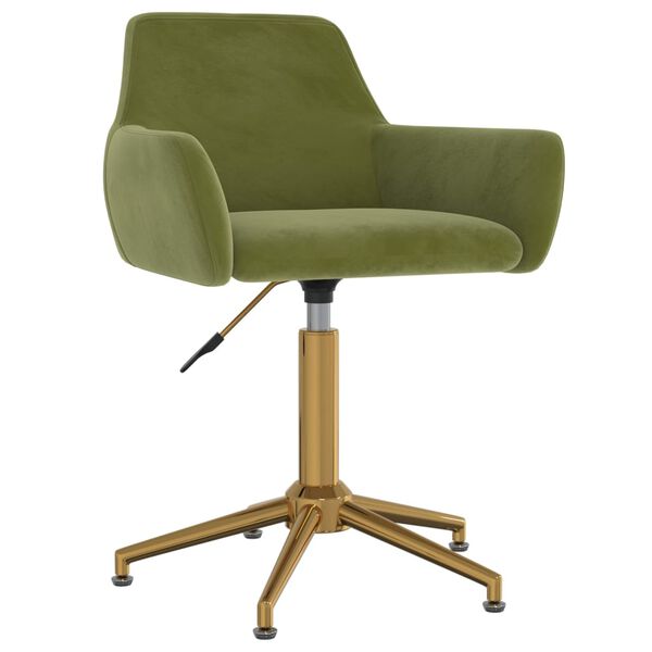 vidaXL Eetkamerstoel draaibaar fluweel lichtgroen