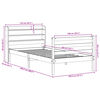vidaXL Bedframe met hoofdbord massief grenenhout 100x200 cm