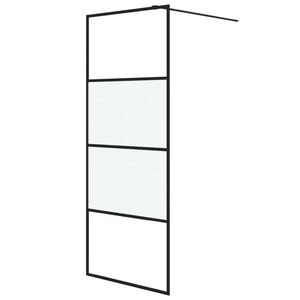 vidaXL Inloopdouchewand 80x195 cm halfmat ESG-glas zwart