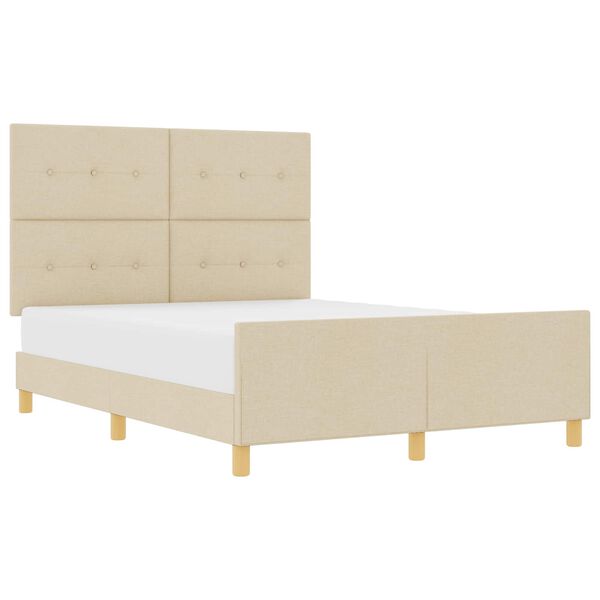 vidaXL Bedframe met hoofdeinde Cr&egrave;me 160 x 200 cm Stof