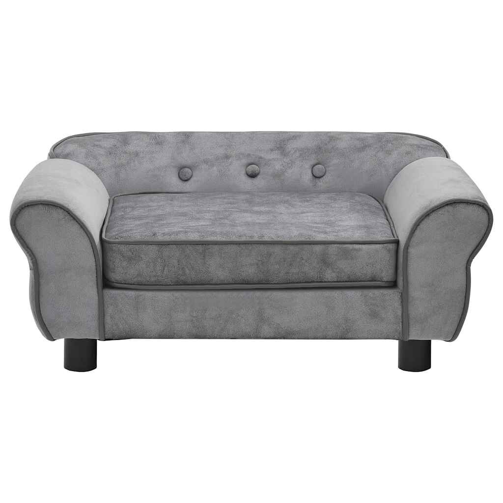 Hondenbank 67x47x36 cm pluche grijs | -nl