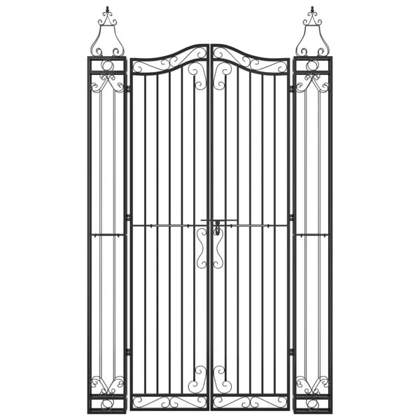 vidaXL Poort 121x8x200 cm smeedijzer zwart
