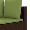 vidaXL 9-delige Loungeset met kussens poly rattan bruin