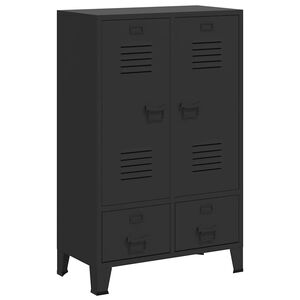 vidaXL Kledingkast industri&euml;le stijl 67x35x107 cm metaal zwart