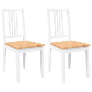 vidaXL Eetkamerstoelen 2 st massief hout rubber wit