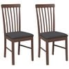 vidaXL Eetkamerstoelen met kussens 2 st massief hout rubber bruin