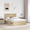 vidaXL Bedframe Sonoma Eiken 135 x 190 cm Massief grenenhout