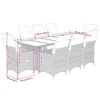 vidaXL 9-delige Bistroset met kussens poly rattan beige