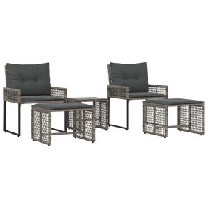 vidaXL Buitenmeubelset 5 st Grijs