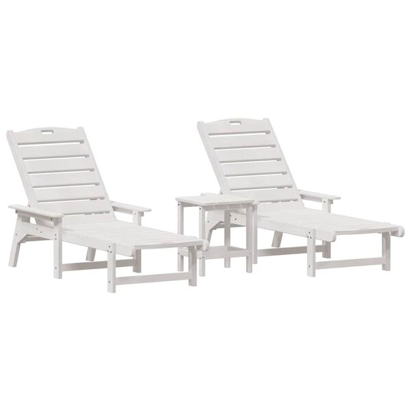 vidaXL Tuin Lounge Meubels 3 pcs Wit 38 x 38 x 46cm Polyetheen