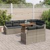 vidaXL Tuin Sofa Set met opslag 9 pcs Grijs Poly riet