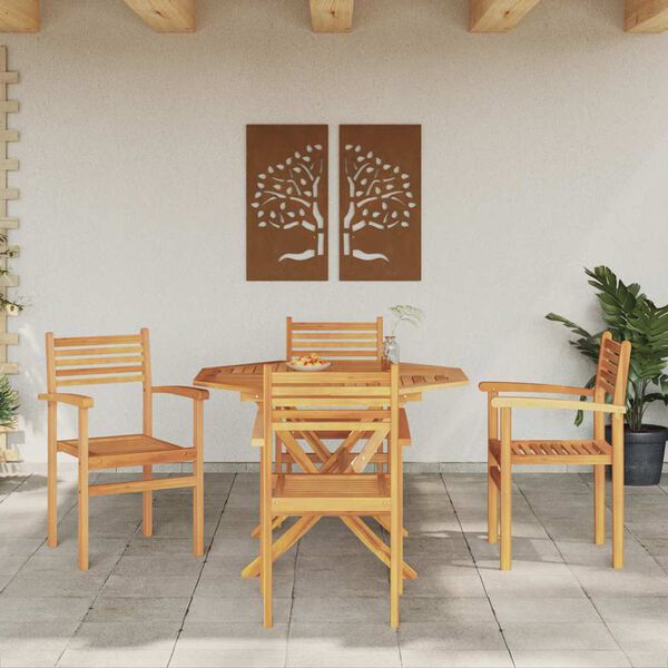 vidaXL Stoel 4 pcs Bruin 56 x 55 x 90.5 cm Massief Teakhout