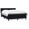 vidaXL Boxspring met matras fluweel zwart 160x210 cm
