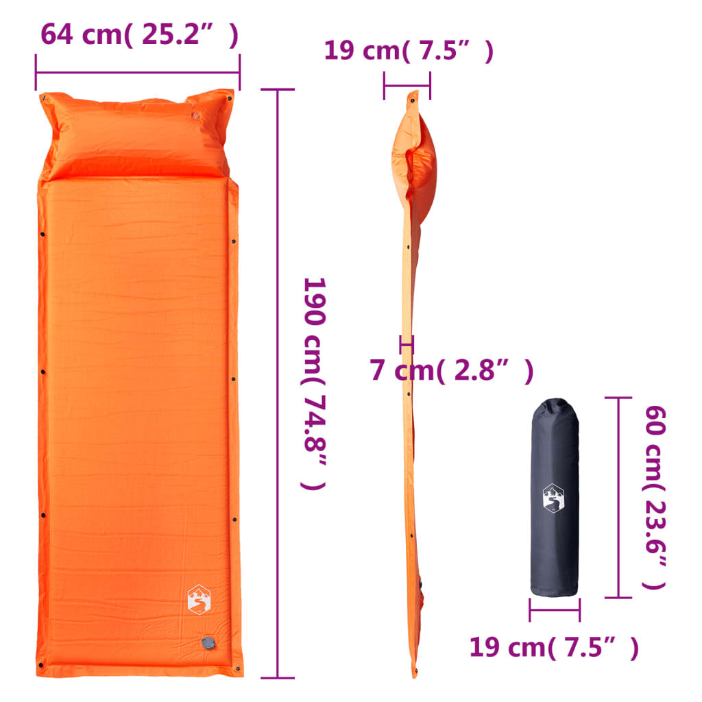 KingCamp Camping Mat with Cushion, Self-Inflating, 100% Polyester, 75D