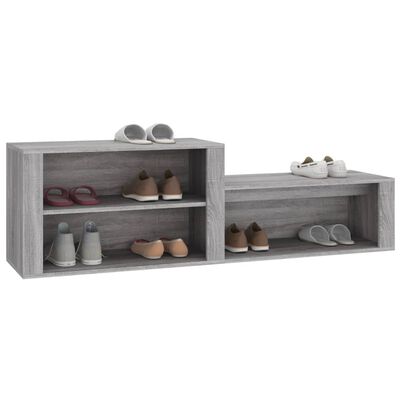 vidaXL Schoenenkast 150x35x45 cm bewerkt hout grijs sonoma