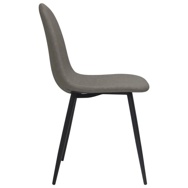 vidaXL Eetkamerstoelen 4 st 45x54,5x83 cm kunstleer donkergrijs