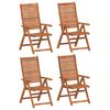 vidaXL Verstelbare klapstoelen, 4 stuks, 56x72x107 cm, massief acaciahout.