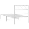 vidaXL Bedframe met hoofdbord metaal wit 80x200 cm