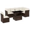 vidaXL 7-delige Loungeset met kussens poly rattan bruin