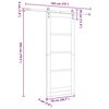 vidaXL Schuifdeur Wit 78 x 202 cm Massief grenenhout en glas