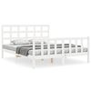 vidaXL Bedframe met hoofdbord massief hout wit