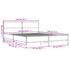 vidaXL Bedframe bewerkt hout metaal zwart 135x190 cm