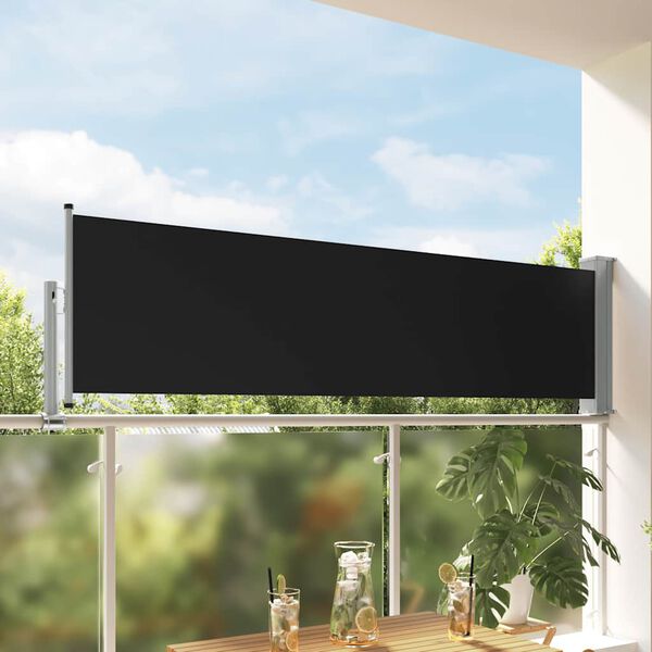 vidaXL Tuinscherm uittrekbaar 80x300 cm zwart