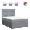 vidaXL Boxspring met matras stof lichtgrijs 140x190 cm