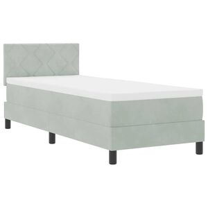 vidaXL LED Box Spring Bed Lichtgrijs 80 x 200 cm Fluweel