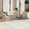 vidaXL 7-delige Loungeset met kussens poly rattan beige