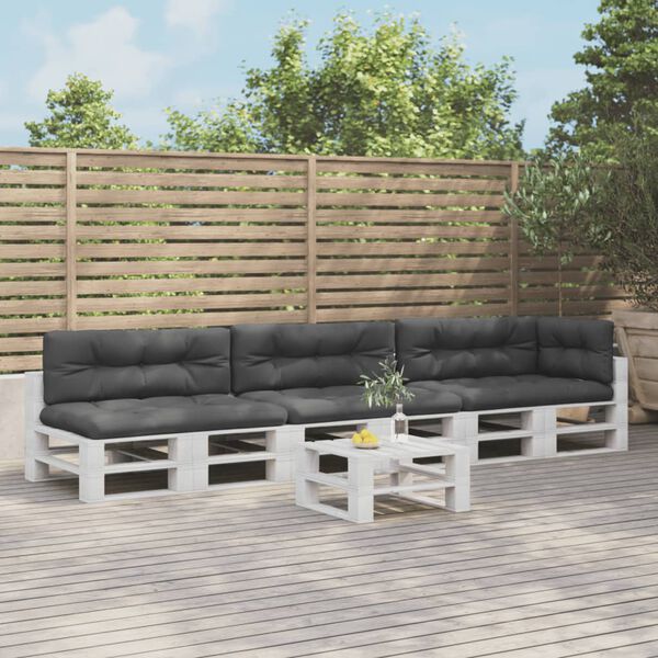 vidaXL Palletkussens 7 st stof antracietkleurig