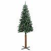 vidaXL Kerstboom met echt hout en sneeuw smal 210 cm groen