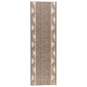 vidaXL Tapijtloper FLORNES Geweven Taupe Zigzag 67 x 200 cm PP 7 mm