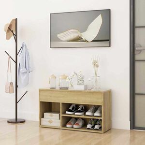 vidaXL Schoenenbank 80x30x45 cm bewerkt hout sonoma eikenkleurig