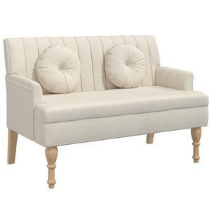 vidaXL Bankje met kussens 113x64,5x75,5 cm linnen