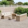 vidaXL Tuin Sofa Set met kussen 11 pcs Beige en Crème poly rattan