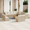 vidaXL 14-delige Loungeset met kussens poly rattan beige