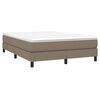 vidaXL Boxspring met matras stof taupe 140x200 cm