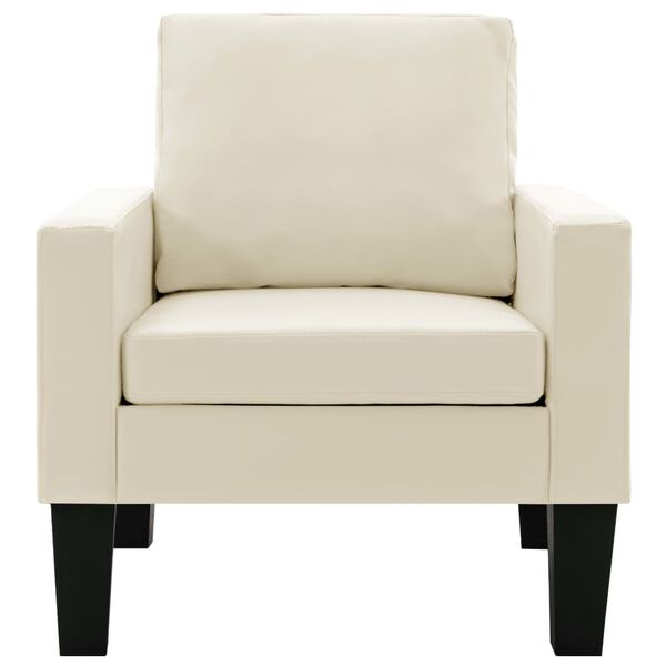 vidaXL Fauteuil kunstleer cr&egrave;me