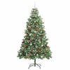 vidaXL Kunstkerstboom met LED -striplichten Groen 240 cm PVC en Metaal