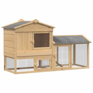 vidaXL Kippenhok 2 st Bruin 150 x 60 x 89 cm Massief grenenhout