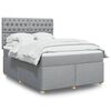 vidaXL Boxspring met matras stof lichtgrijs 160x200 cm