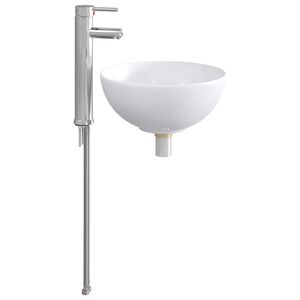vidaXL Badkamer Waskom Chroom 32 x 32 x 13 cm Metaal