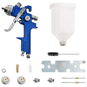 vidaXL HVLP Verfspuitpistool Kit 600 ml Kom 1,3/1,7/2,0 mm Spuitmonden